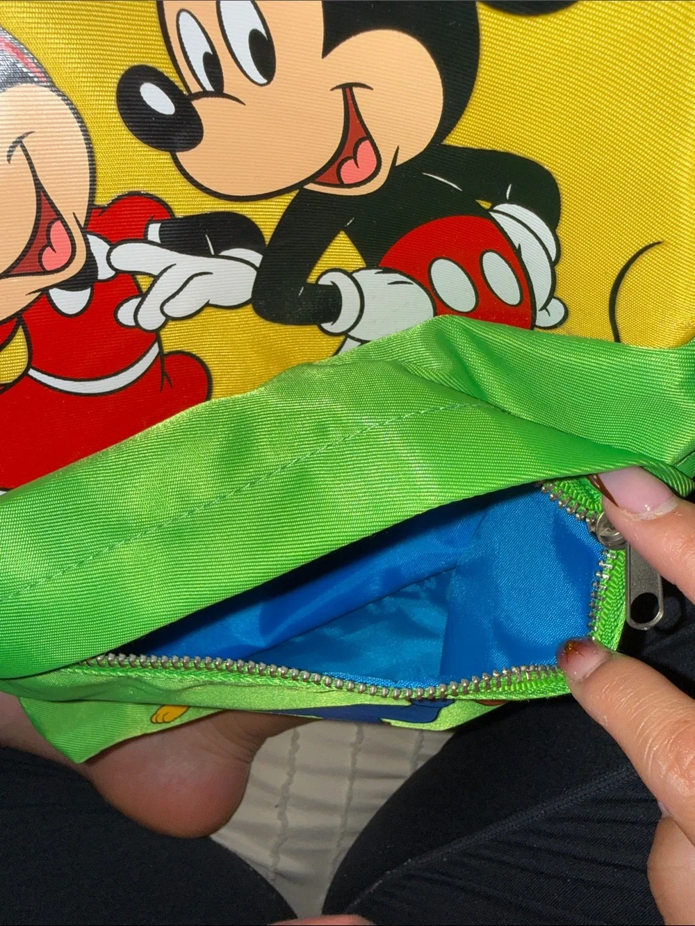 Disney Yellow, Green & Blue Kids Backpack with Mickey & Friends